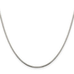 Sterling Silver Rhodium-plated 1.5mm 8 Sided Diamond-cut Box Chain - 7