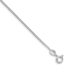 Sterling Silver Rhodium-plated 1.5mm 8 Sided Diamond-cut Box Chain - 7