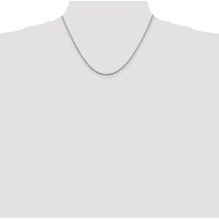 Sterling Silver 1.7mm 8 Sided Diamond-cut Box Chain - 7