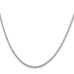 Sterling Silver Rhodium-plated 1.7mm 8 Sided D/C Mirror Box Chain - 3