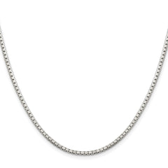 Sterling Silver Rhodium-plated 2mm 8 Sided Diamond-cut Box Chain - 2