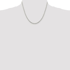 Sterling Silver Rhodium-plated 2mm 8 Sided Diamond-cut Box Chain