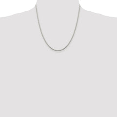 Sterling Silver Rhodium-plated 2mm 8 Sided Diamond-cut Box Chain - 6