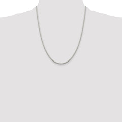Sterling Silver Rhodium-plated 2mm 8 Sided Diamond-cut Box Chain - 5