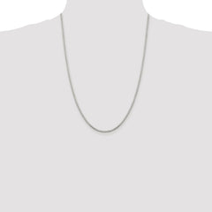 Sterling Silver Rhodium-plated 2mm 8 Sided Diamond-cut Box Chain - 2