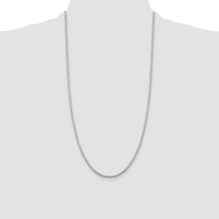 Sterling Silver Rhodium-plated 2mm 8 Sided Diamond-cut Box Chain - 7