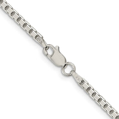 Sterling Silver 2.5mm 8 Sided Diamond-cut Box Chain - 4