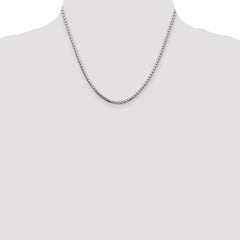 Sterling Silver 2.5mm 8 Sided Diamond-cut Box Chain - 6
