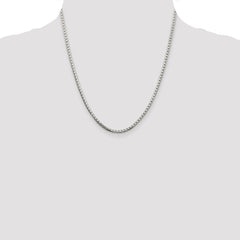 Sterling Silver 2.5mm 8 Sided Diamond-cut Box Chain - 7