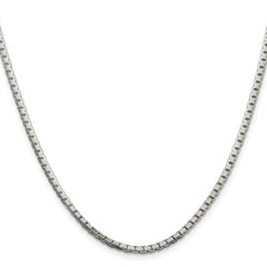 Sterling Silver Rhodium-plated 2.5mm 8 Sided Diamond-cut Box Chain - 5