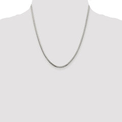 Sterling Silver Rhodium-plated 2.5mm 8 Sided Diamond-cut Box Chain - 5