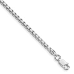 Sterling Silver Rhodium-plated 2.5mm 8 Sided Diamond-cut Box Chain - 5