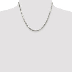 Sterling Silver Rhodium-plated 2.9mm 8 Sided Diamond-cut Box Chain - 5