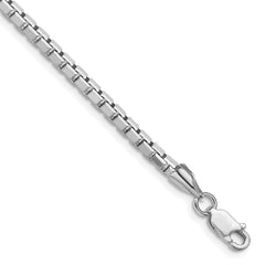 Sterling Silver Rhodium-plated 2.9mm 8 Sided Diamond-cut Box Chain - 7