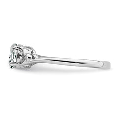 Sterling Silver Rhodium-plated White Topaz Ring - 18
