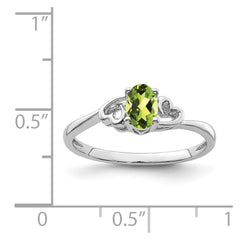 Sterling Silver Rhodium-plated Peridot Ring - 20