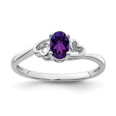 Sterling Silver Rhodium-plated Amethyst Ring - 30