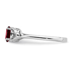 Sterling Silver Rhodium-plated Garnet Ring - 24