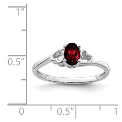 Sterling Silver Rhodium-plated Garnet Ring - 26