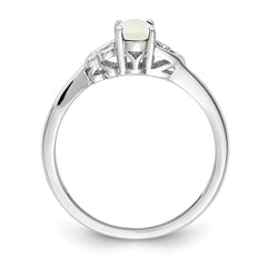 Sterling Silver Rhodium-plated Created Opal Ring - 14