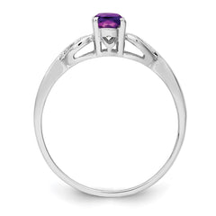 Sterling Silver Rhodium-plated Amethyst Ring - 29
