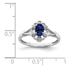 Sterling Silver Rhodium-plated Created Sapphire & Diam. Ring - 23