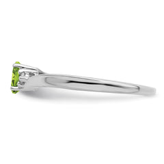 Sterling Silver Rhodium-plated Peridot & Diamond Birthstone Ring - 2