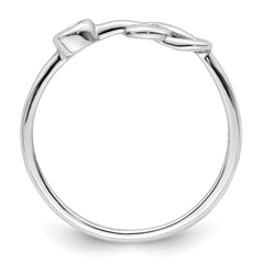 Sterling Silver Rhodium-plated Polished Infinity White Topaz Ring - 3