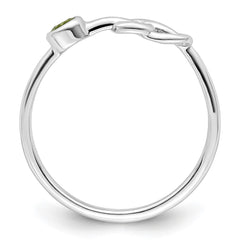 Sterling Silver Rhodium-plated Polished Infinity Peridot Ring - 3