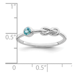 Sterling Silver Rhodium-plated Polished Infinity LS Blue Topaz Ring - 2