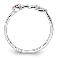 Sterling Silver Rhodium-plated Polished Infinity Lab Created Ruby Ring - 3