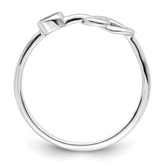 Sterling Silver RH-plated Polished Circle Rhodolite Garnet Infinity Ring - 3