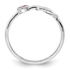 Sterling Silver Rhodium-plated Polished Infinity Pink Tourmaline Ring - 3