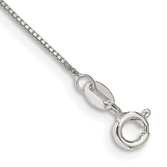 Sterling Silver .8mm Box Chain Anklet - 2