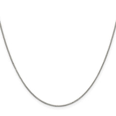 Sterling Silver Rhodium-plated .9mm Box Chain with a 4 inch extention
