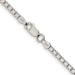 Sterling Silver Rhodium-plated 2.5mm Box Chain - 10