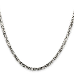 Sterling Silver 3.25mm Byzantine Chain