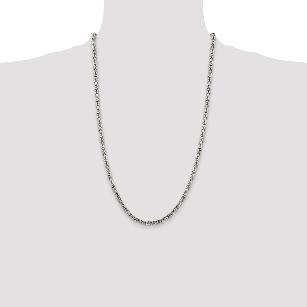 Sterling Silver 3.25mm Byzantine Chain