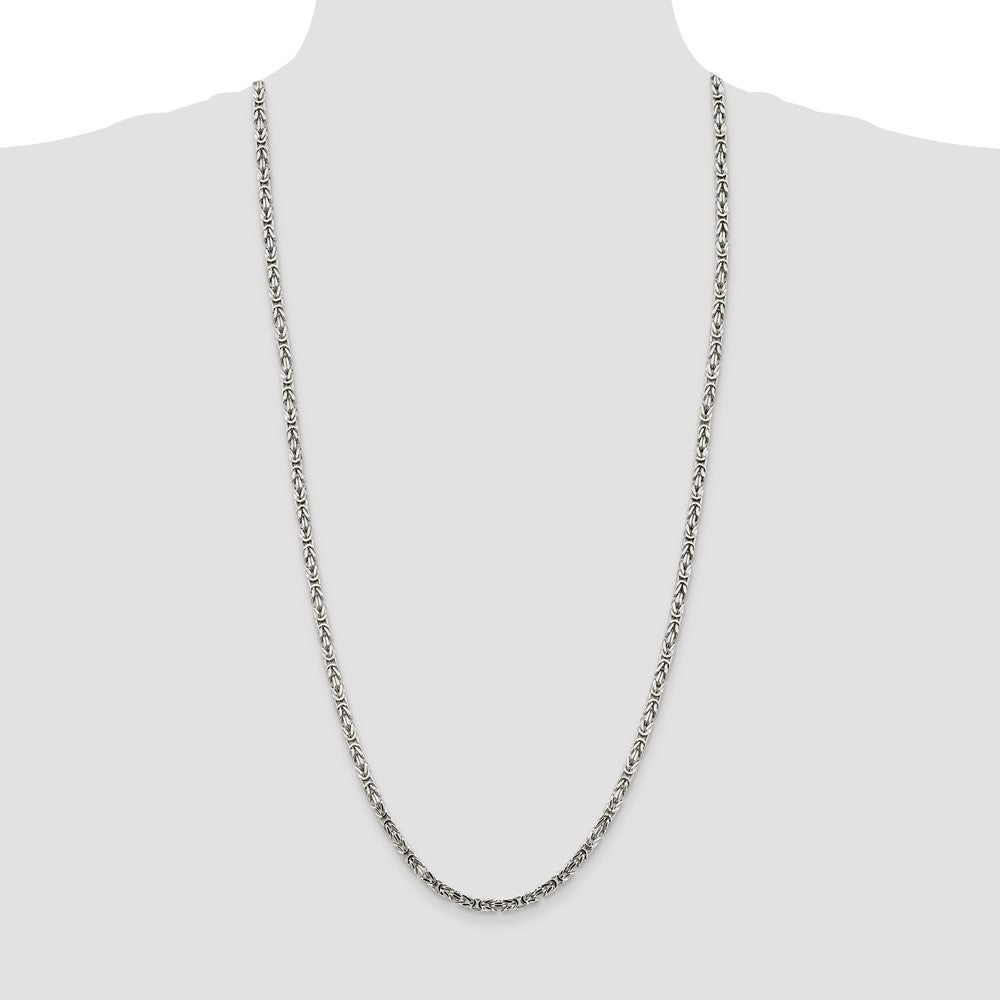 Sterling Silver 3.25mm Byzantine Chain