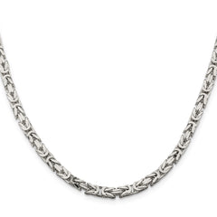 Sterling Silver 4.25mm Byzantine Chain - 8