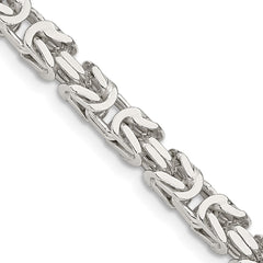 Sterling Silver 4.25mm Byzantine Chain - 8