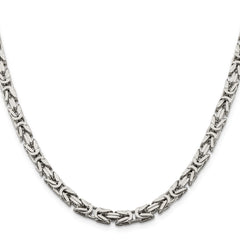 Sterling Silver 5mm Byzantine Chain - 7
