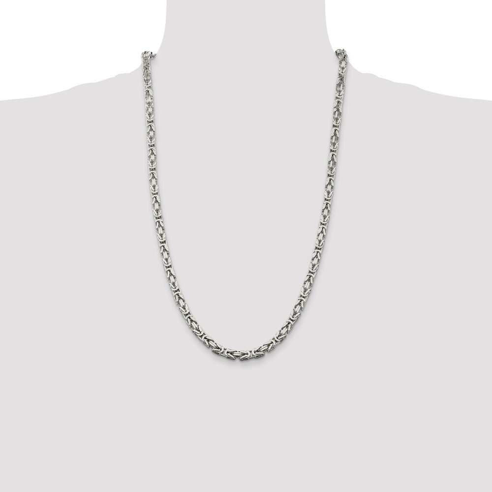 Sterling Silver 5mm Byzantine Chain