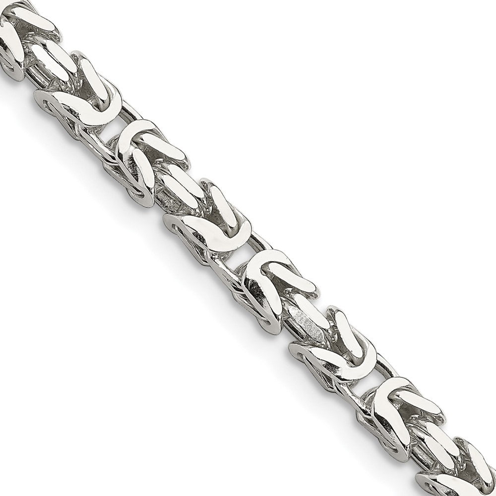 Sterling Silver 5mm Byzantine Chain - 7