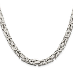 Sterling Silver 7.5mm Byzantine Chain