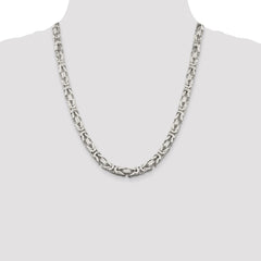 Sterling Silver 7.5mm Byzantine Chain