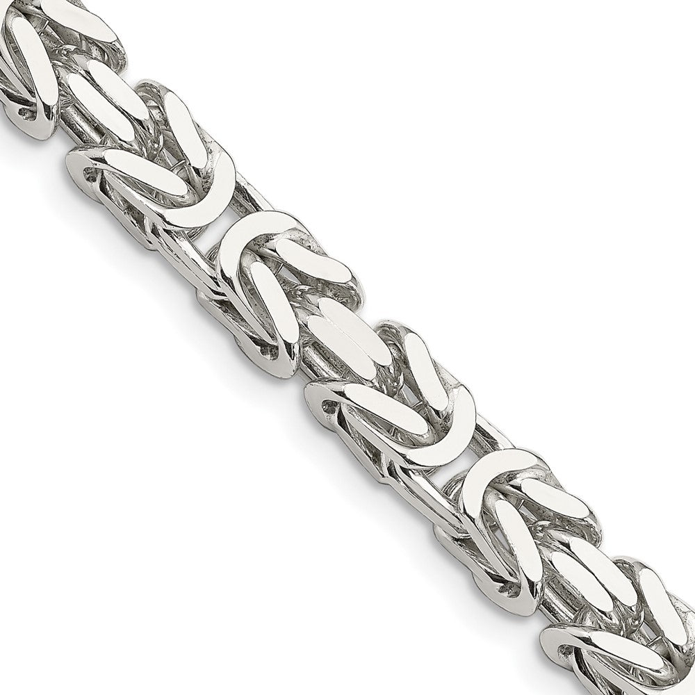 Sterling Silver 7.5mm Byzantine Chain - 4