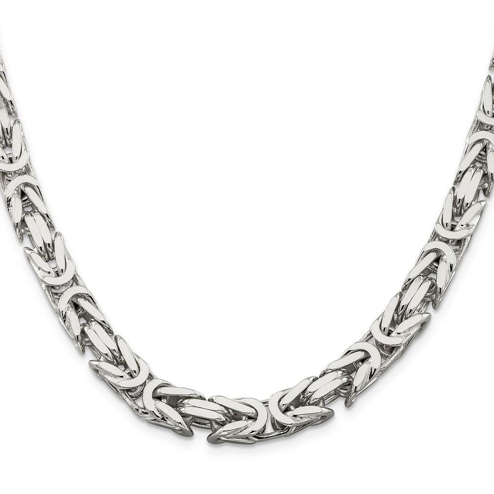 Sterling Silver 8.25mm Byzantine Chain