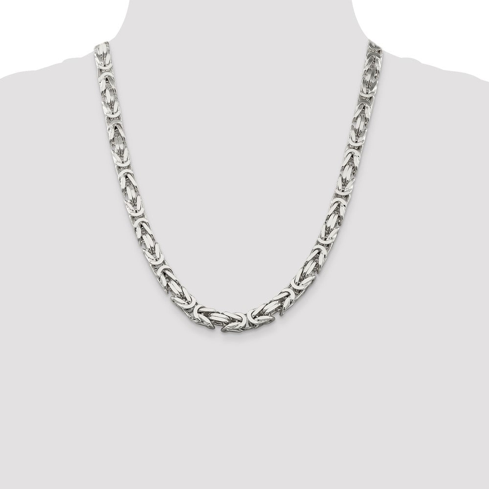 Sterling Silver 8.25mm Byzantine Chain