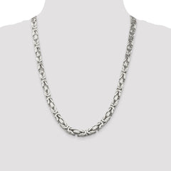 Sterling Silver 8.25mm Byzantine Chain